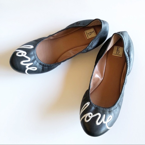 ED Ellen Degeneres Shoes - Ed by Ellen Black Leather Langston Ballet Flats 8